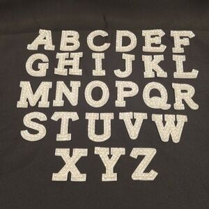 Pearl Rhinestone Letter Patches